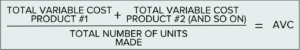 average variable cost equation